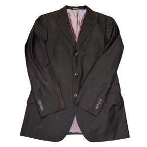 BILLY LONDON | Men's 40R‎ | Pinstripe Suit Jacket Blazer, Purple Accents, Unique